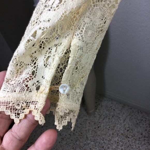 Outback Red Blouse Size S Sheer Vintage  Victorian 1970s Lace Long Sleev… - Picture 15 of 16